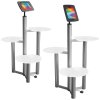 black frost floor standing ipad holder with multi height podiums