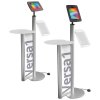 black frost ipad display stand with podium and brochure holder