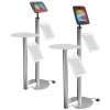 black frost ipad display stand with podium and dual brochure holder