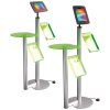 black green ipad display stand with podium and dual brochure holder 1