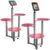 black red floor standing ipad holder with multi height podiums