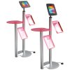 black red ipad display stand with podium and dual brochure holder