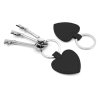 0006483 heart shaped key fob in belluno a vegan coloured leatherette with a subtle grain