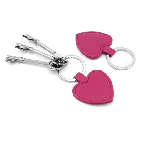 0006485 heart shaped key fob in belluno a vegan coloured leatherette with a subtle grain