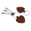 0006486 heart shaped key fob in belluno a vegan coloured leatherette with a subtle grain